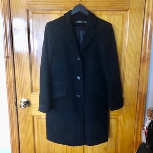 Calvin Klein Wool Blend Black Pea Coat